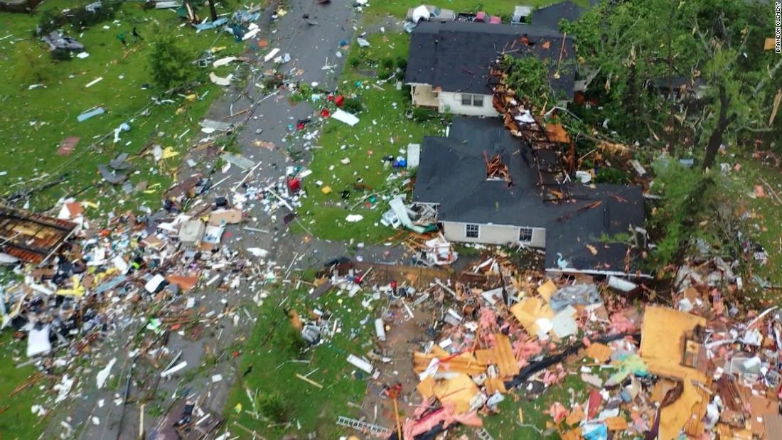 See dramatic aerials of tornado damage