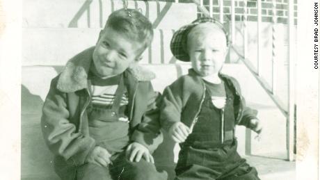 Brad Johnson at one (right) with brother Paul age three (left)