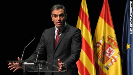 &quot;Catalonia, Catalans we love you,&quot; Sanchez said in Catalan at the end of his address on Monday. 