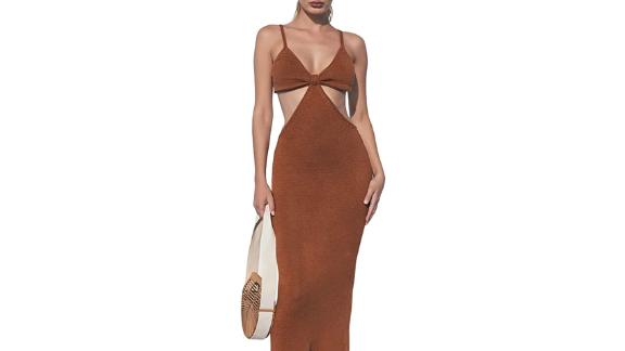 Homelex V-Neck Maxi Knotted Dress