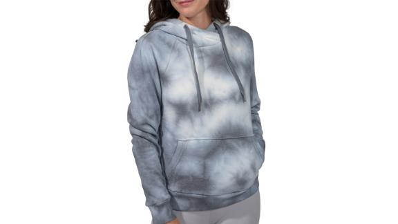 Brushed Knit Tie Dye Cross Neck Oversized Hoodie