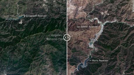 Incredible before-and-after imagery shows impact of California wildfires and drought