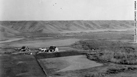 Distant view of the Cowesses Indian Residential School from 1923.
