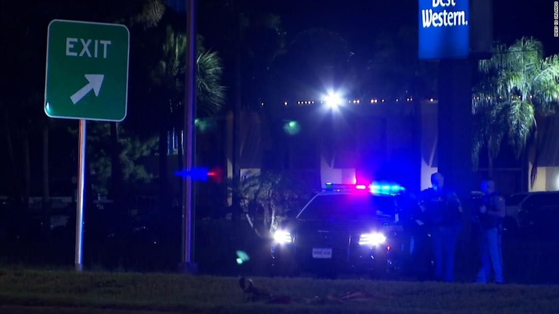 A Florida county is in lockdown as a manhunt is underway for a suspect who shot a Daytona Beach officer