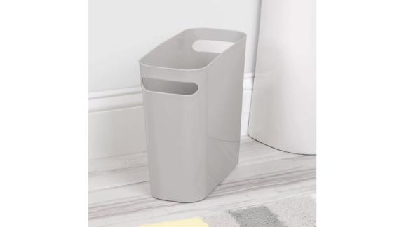 mDesign Slim Plastic Wastebasket With Handles, 2-Pack