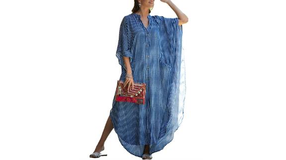 Bsubseach plus size beach shirt dress cover up