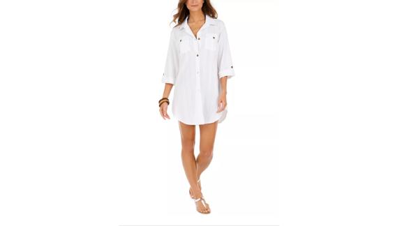 Dotti Travel Muse Cotton Shirtdress Cover-Up