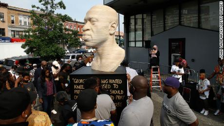 George Floyd statue: NYPD investigating vandalism of statue in Brooklyn ...