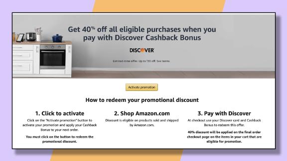 Save Up To 40 At Amazon With Discover Credit Cards Cnn