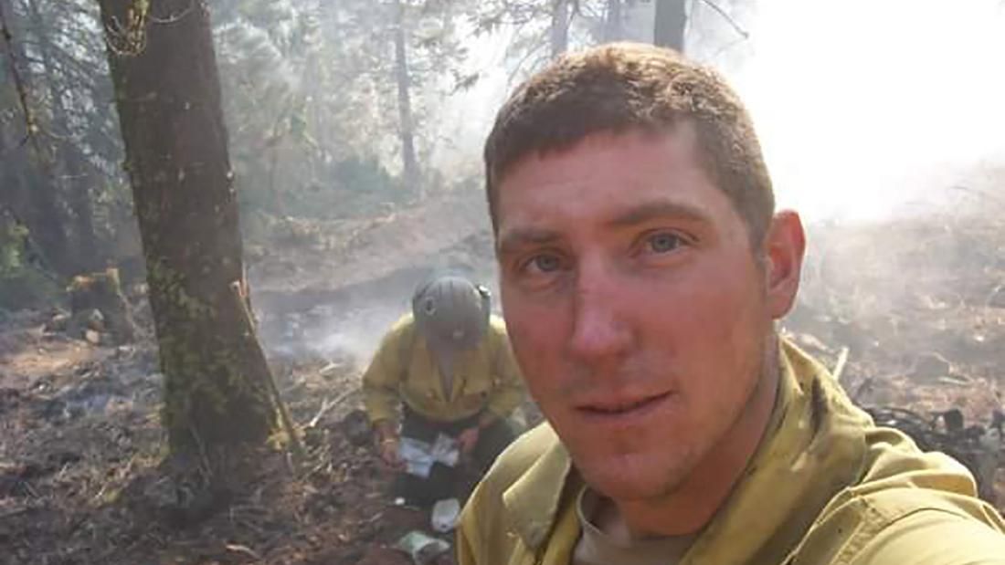 Veteran hotshot DJ McIlhargie fights a wildfire in the Klamath National Forest in 2009.