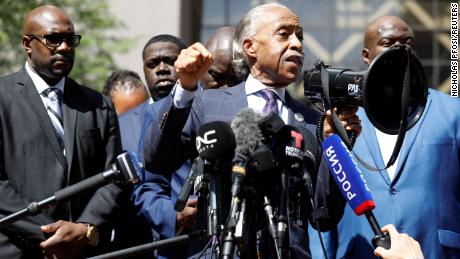 Rev. Al Sharpton spoke about the sentence of former police officer Derek Chauvin surrounded by George Floyd&#39;s relatives and attorneys.