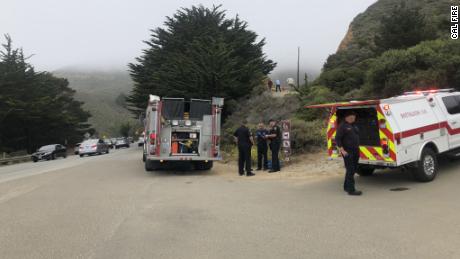First responders at at Grey Whale Cove State Beach.