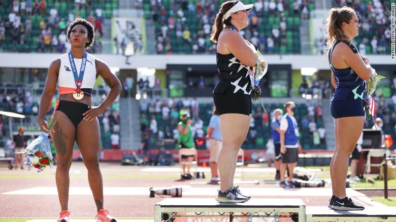 Gwen Berry turns away from flag on US Olympic trials podium, says she was ‘set up’