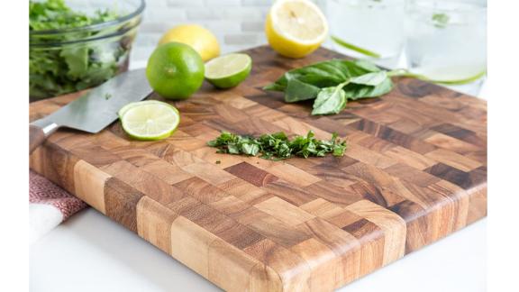  Ironwood Gourmet 28218 Square Charleston End Grain Chef's Board, Acacia Wood