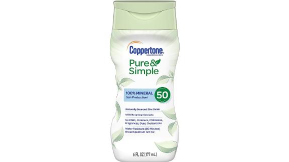 Pure and simple Coppertone sunscreen lotion