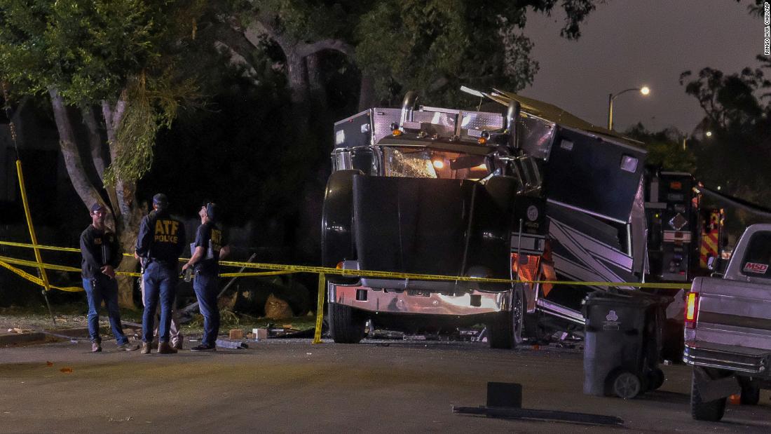 17 injured after an explosion inside a Los Angeles police bomb disposal truck