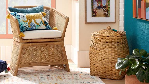 Opalhouse Designed With Jungalow Rattan Basket with Tassel Lid 