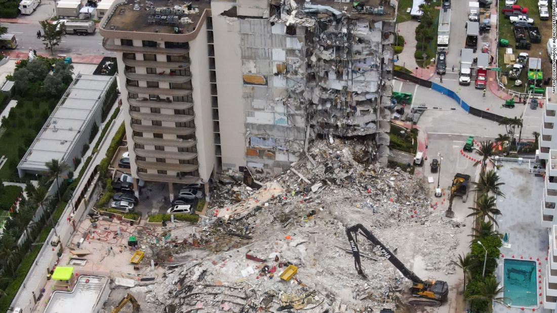 Rescue efforts at a Florida condo building challenged by threat of collapse and an approaching storm