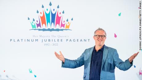 Pageant Master Adrian Evans at the launch of Platinum Jubilee Pageant at the Victoria and Albert Museum, London 