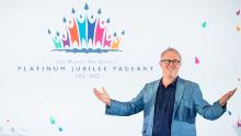 Pageant Master Adrian Evans at the launch of Platinum Jubilee Pageant at the Victoria and Albert Museum, London 