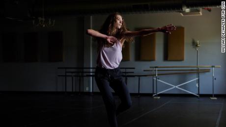 Becca Hoback, a contemporary dance artist, practices at Dance East in Nashville. 