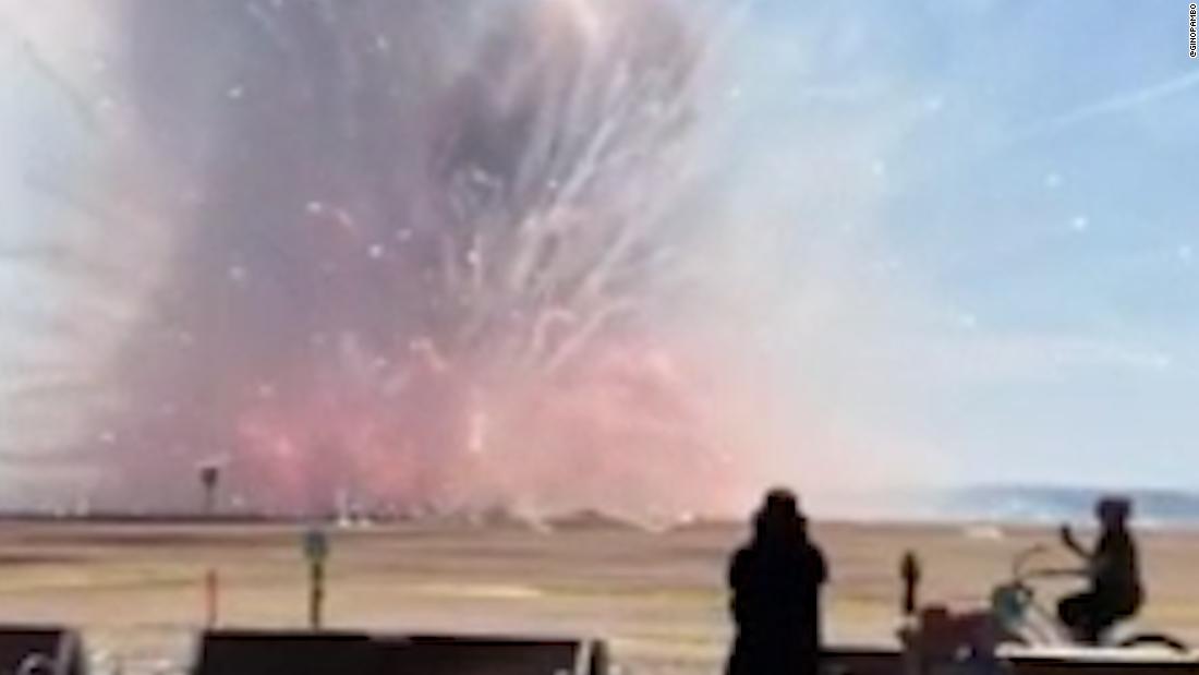 Fireworks display suddenly explodes during setup on crowded beach CNN