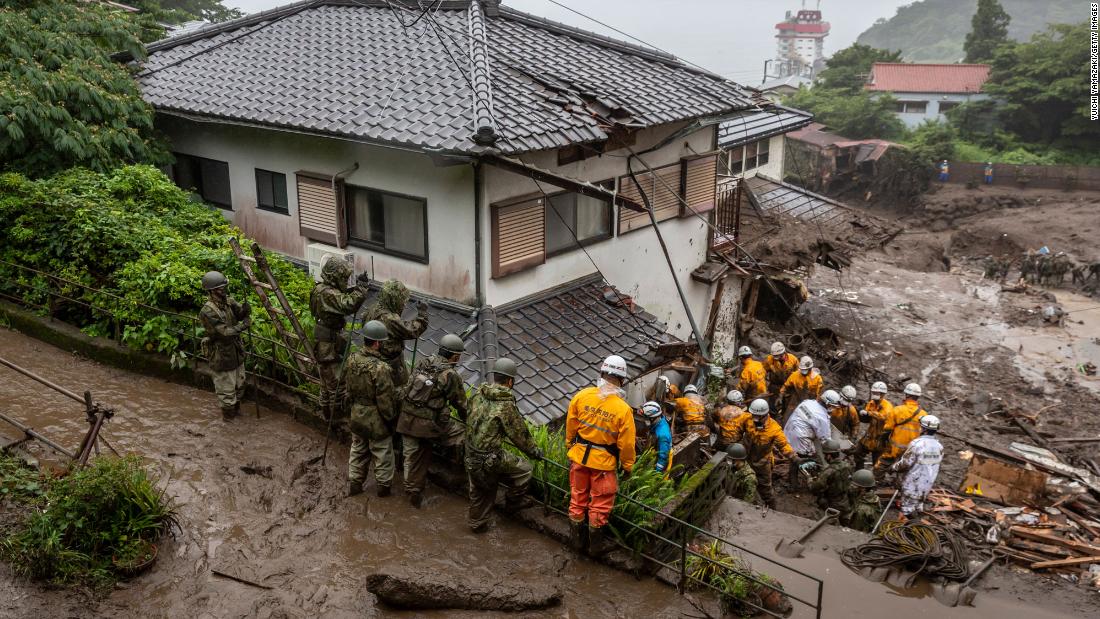 Watch moment landslide swept through city