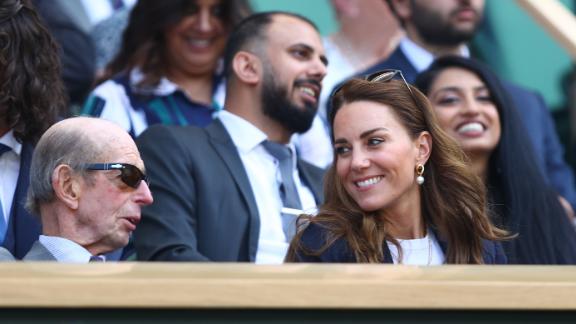 The Duchess of Cambridge pictured at Wimbledon's Centre Court on Friday. 
