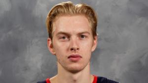 COLUMBUS, OH - JANUARY 3: Matiss Kivlenieks #80 of the Columbus Blue Jackets poses for his official headshot for the 2020-2021 season on January 3, 2021 at Nationwide Arena in Columbus, Ohio. (Photo by Jamie Sabau/NHLI via Getty Images)