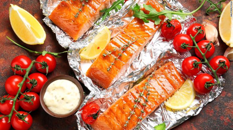 Cook your salmon fillets in foil on the grill.