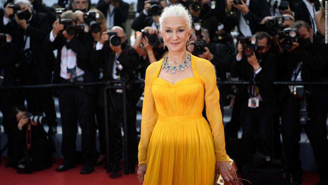 Helen Mirren caught the light in a sunny Dolce &amp;amp; Cabbana gown.