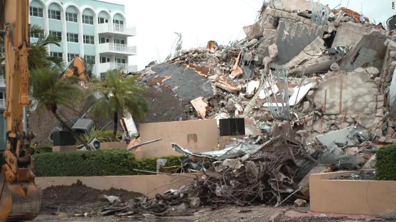 First time images show up-close site of collapsed building