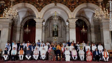 Some 43 new members from Modi&#39;s ruling Bharatiya Janata Party (BJP) and other allied regional parties were sworn in at the presidential palace.