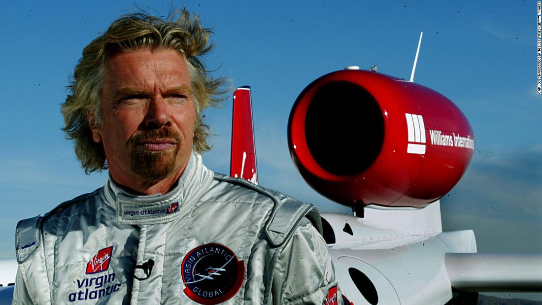 Branson unveils the Virgin Atlantic GlobalFlyer, a single-engine jet that Steve Fossett would later fly around the world in a little more than 67 hours.