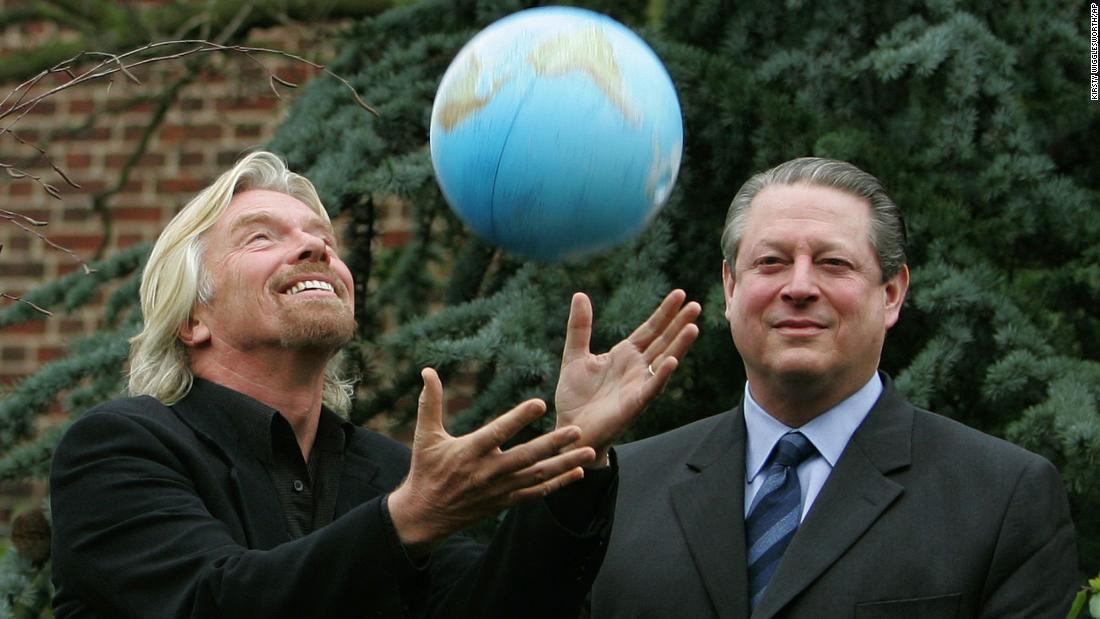 Branson and former US Vice President Al Gore announce the Virgin Earth Challenge in 2007. The Virgin Earth Challenge was a $25 million prize to be awarded to an individual or a group who could demonstrate a commercially viable design to remove greenhouse gases from the atmosphere and safely store them. The prize was never awarded, as Virgin said no entries satisfied all of the prize criteria, and the challenge is no longer active.