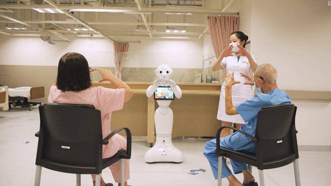 More than 50 robots are working at Singapore's high-tech hospital