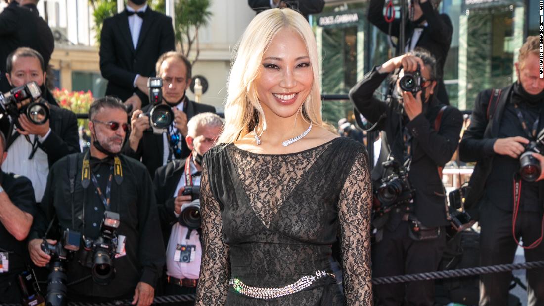 Model and DJ Soo Joo Park wore a black lace Chanel gown.