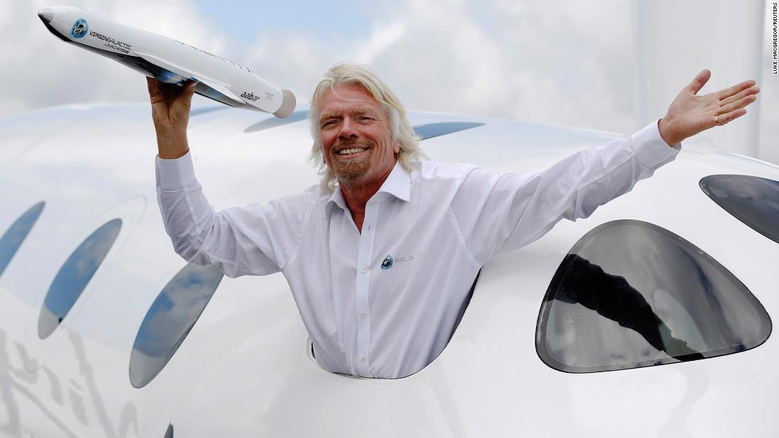 Richard Branson, seen here at an air show in 2012, is a self-made billionaire who has a large conglomerate of businesses under the Virgin brand.