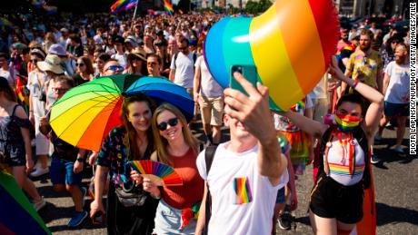 An Equality Parade marched in Warsaw on June 19 - after being canceled in 2020 due to Covid restrictions. 