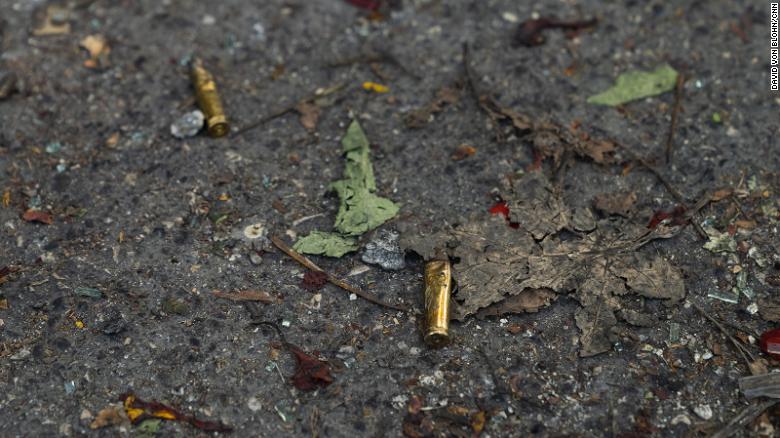 Bullet casings on the ground in the wake of President Moise&#39;s assassination in Haiti. 