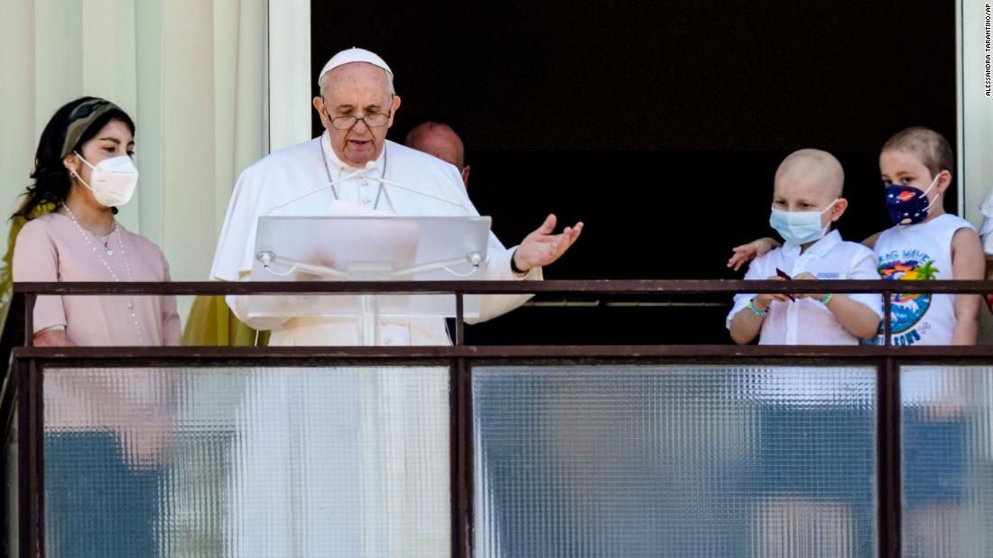 Pope Francis delivers prayer from hospital window in his first public appearance after surgery