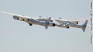 The space plane carrying Richard Branson lifts off from Spaceport America near Truth or Consequences, New Mexico, on Sunday, July 11.