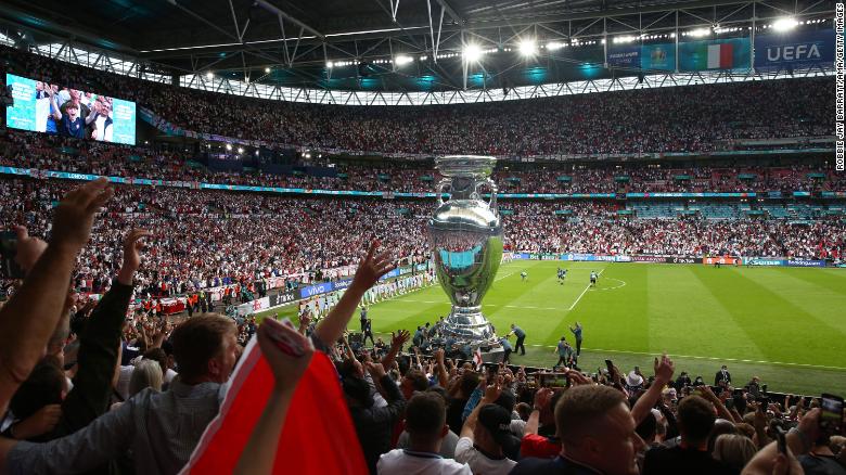 Fans provided an electric atmosphere inside Wembley before kick off.