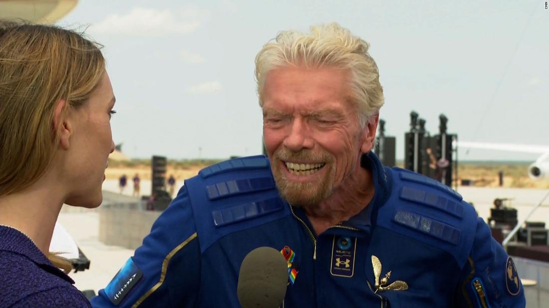 Branson's advice to Bezos after historic space flight