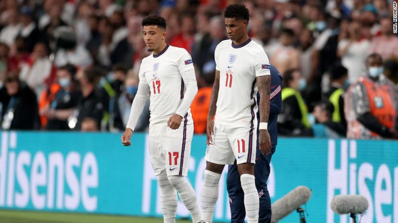 Racist abuse directed at England players after Euro 2020 final defeat is described as ‘unforgivable’ by manager Gareth Southgate