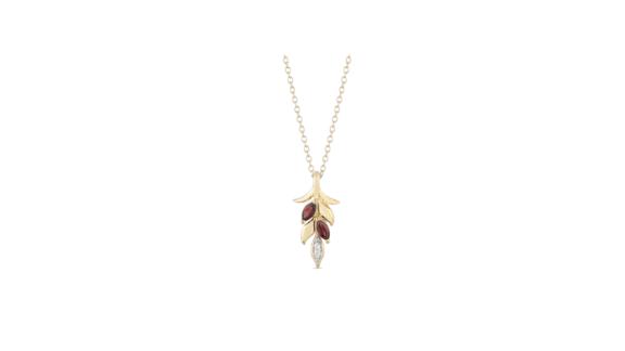 Enchanted Disney Anna Marquise Rhodolite and Wheat Diamond Accent Pendant 