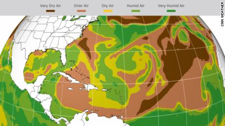 Drier air is entering the Caribbean this week, resulting in a quieter week in the tropics.