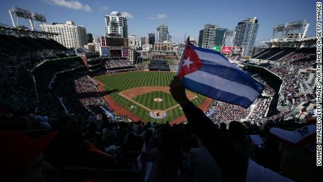 SAN DIEGO - MARCH 15: A general view of Petco Park while a Cuban flag waves as Japan takes on Cuba during the 2009 World Baseball Classic Round 2 Pool 1 match on March 15, 2009 at Petco Park in San Diego, California.  (Photo by Donald Miralle/Getty Images)