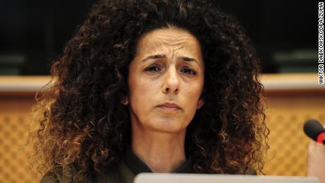 Masih Alinejad attends an event at the European Parliament headquarters in Brussels in 2016.