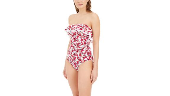 Tommy Hilfiger Floral Print Ruffled One-Piece Swimsuit